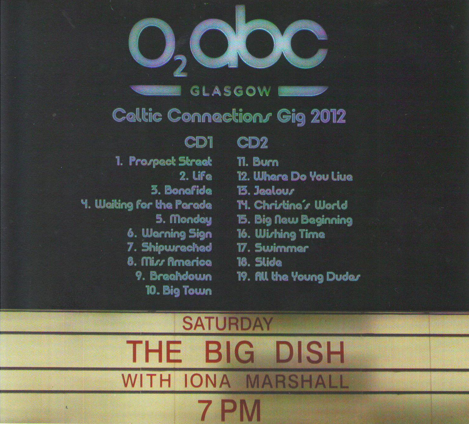Live at ABC Glasgow back cover
